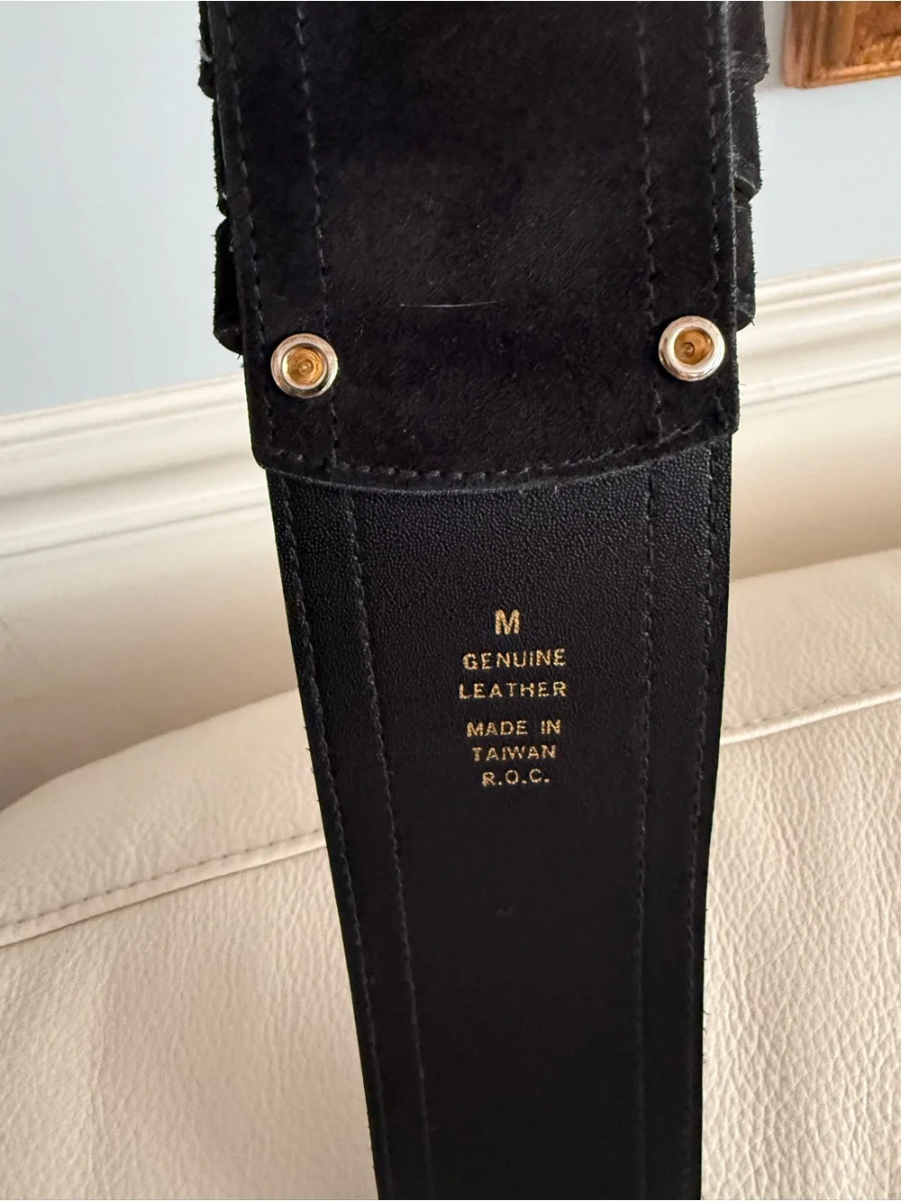 Y2K Express Suede Black Studded Women's Belt w/Mixed Metal Accents sz M 29-33 in